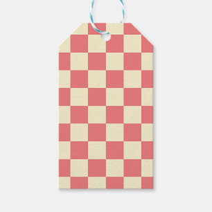 Étiquettes-cadeau Panier rose et beige