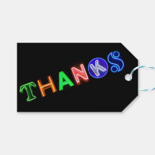 Étiquettes-cadeau Panneau néon Luminosité dans l'obscurité Merci cad