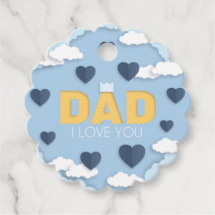 Étiquettes Cadeau Papa, je t'aime, fête des pères
