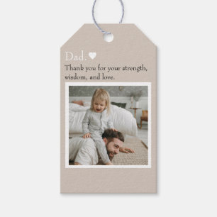 Étiquettes-cadeau Papa, Merci Pour - Photo Et Texte Personnalisés