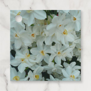 Étiquettes Cadeau Paperwhite Narcissus Fleurs blanches délicates