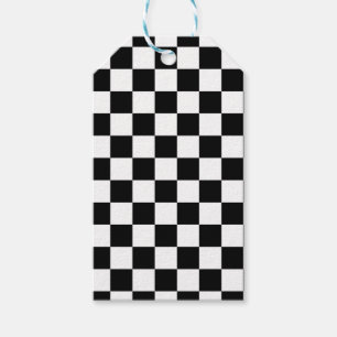 Étiquettes-cadeau Papier À damiers noir