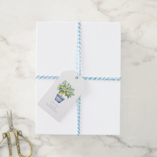 Étiquettes-cadeau Papier à lettres personnalisées citron pointillé