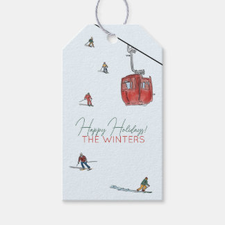 Étiquettes-cadeau papier d'emballage à ski