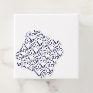 Étiquettes Cadeau Papier d'emballage bleu et blanc avec un graphique