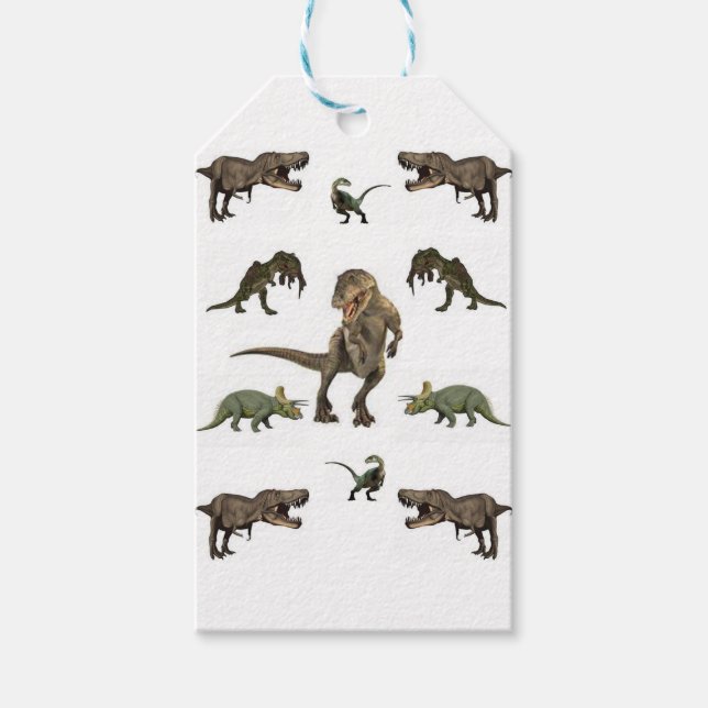 Étiquettes-cadeau Papier Dinosaure (Devant)