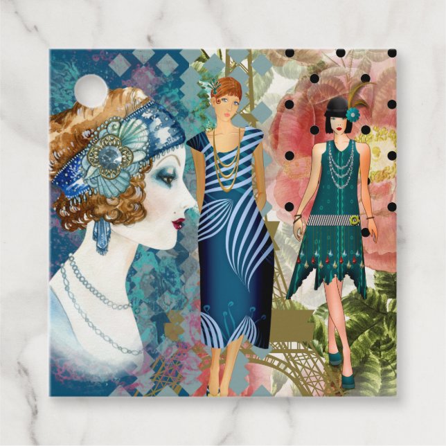 Étiquettes Cadeau Papiers Art déco (Devant)