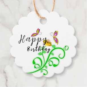 Étiquettes Cadeau Papillon
