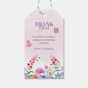Étiquettes-cadeau Papillon abeilles aquarelle Faveur Fleur sauvage v