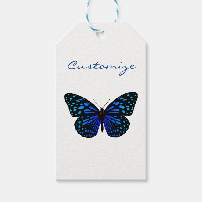 Étiquettes-cadeau Papillon bleu Thunder_Cove (Devant)