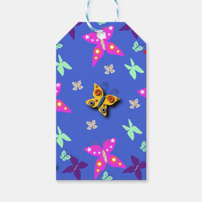 Étiquettes-cadeau Papillon coloré (Devant)