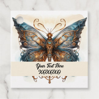 Étiquettes Cadeau Papillon de la fête de Steampunk