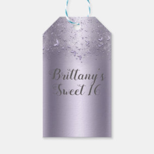 Étiquettes-cadeau Papillon scintillant lilas fête douce 16