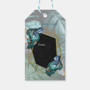 Étiquettes-cadeau Papillons du Paradis/Tropical Turquoise Splash