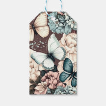 Papillons et fleurs brunes