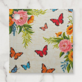 Étiquettes Cadeau Papillons et fleurs design intérieur