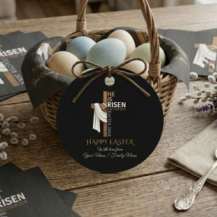 Étiquettes Cadeau Pâques Joyeux Il Est Ressuscité Personnalisé