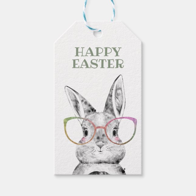 Étiquettes-cadeau Pâques, Pâques, Lapin (Devant)