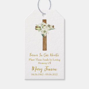 Étiquettes-cadeau Paquet de graines funéraires mémorial Lily Cross