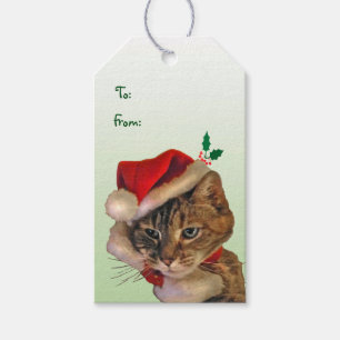 Étiquettes-cadeau Paquet de Père Noël Kitty d'étiquettes de cadeau