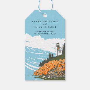 Étiquettes-cadeau Parc national Acadia Mariage Retro