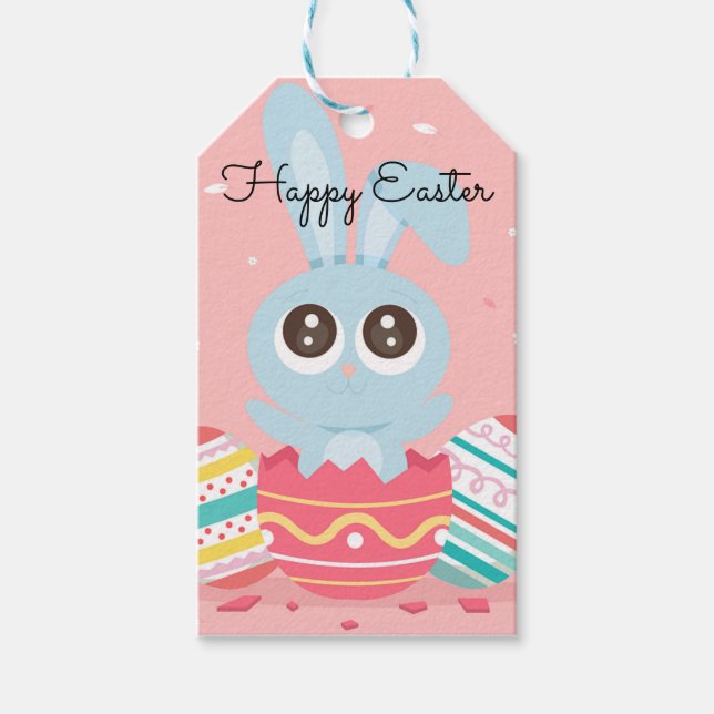 Étiquettes-cadeau Parfait, Cool Joyeux Pâques, Lapin (Devant)