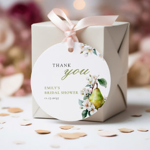 Étiquettes Cadeau Parfait Fête des mariées florale à poires