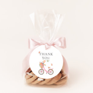 Étiquettes Cadeau Paris Café Boulangerie Bicyclette rose Aquarelle