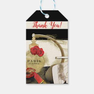 Étiquettes-cadeau Paris Parfum Parfum Roses Talons & Rouge à Lèvres