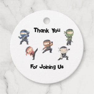 Étiquettes Cadeau Parti Anniversaire de enfant guerrier mignon Ninja