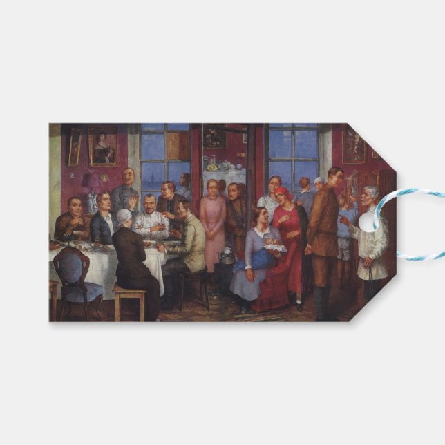 Étiquettes-cadeau Parti du réchauffement du foyer (Devant (Horizontal))
