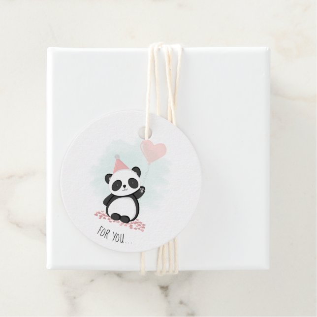 Étiquettes Cadeau Parti Panda (En situation)
