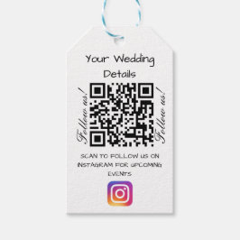 Étiquettes-cadeau Parties scintillant cardiaque rose mariage qr code