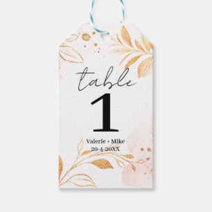 Étiquettes-cadeau Parties scintillant d'aquarelle dorée Numéro de ta