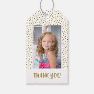 Étiquettes-cadeau Parties scintillant d'or Anniversaire fille 2 Merc