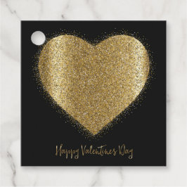 Étiquettes Cadeau Parties scintillant d'or Coeur Saint Valentin Cade