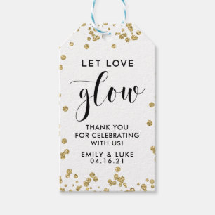 Étiquettes-cadeau Parties scintillant D'Or Laisser L'Amour Lueur Mar