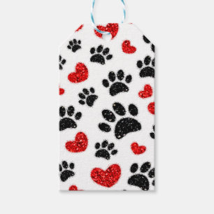 Étiquettes-cadeau Parties scintillant Empreintes de pattes De Chien