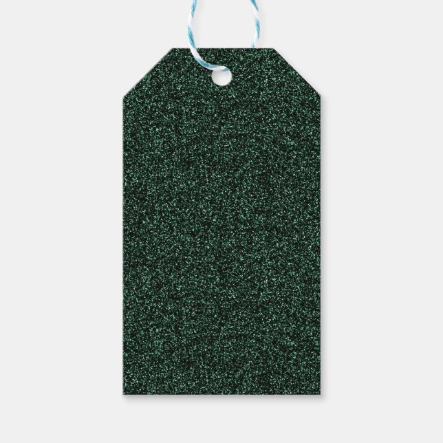 Étiquettes-cadeau Parties scintillant en faux vert foncé (Devant)