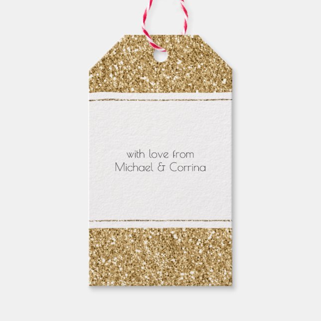 Étiquettes-cadeau Parties scintillant Gold Sparkle (Devant)