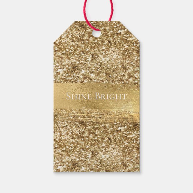 Étiquettes-cadeau Parties scintillant Gold Sparkle (Devant)