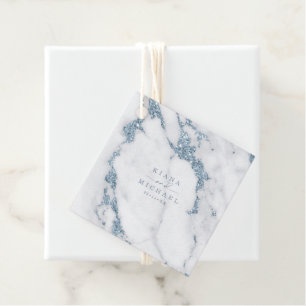 Étiquettes Cadeau Parties scintillant moderne en marbre Mariage Dust