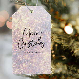 Étiquettes-cadeau Parties scintillant moderne étincelles Joyeux Noël