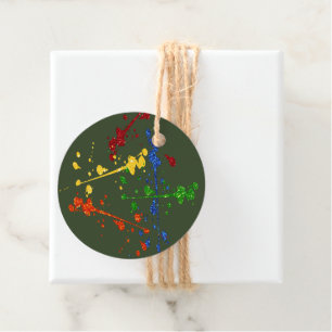 Étiquettes Cadeau Parties scintillant Paintball Party Paint Splatter
