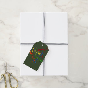 Étiquettes-cadeau Parties scintillant Paintball Party Paint Splatter