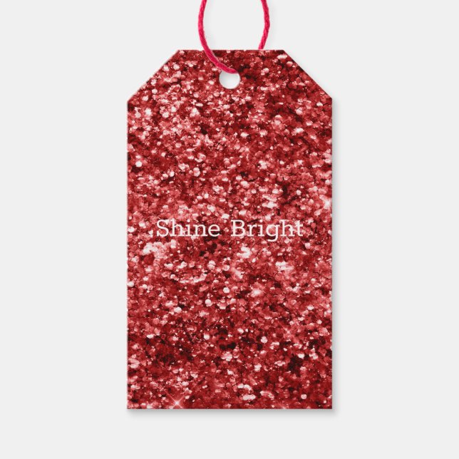 Étiquettes-cadeau Parties scintillant Red Sparkle (Devant)