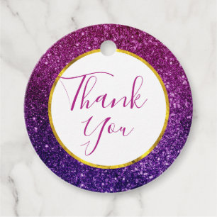 Étiquettes Cadeau Parties scintillant rose et pourpre  Gemstones Mer