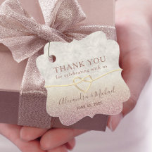 Parties scintillant Rose Mariage or Merci 