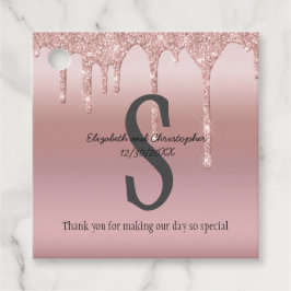 Étiquettes Cadeau Parties scintillant Rose or  rose vierge Mariage