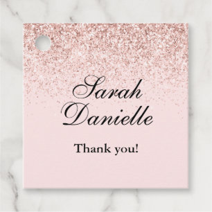 Étiquettes Cadeau Parties scintillant rose pâle Confetti Party Favor